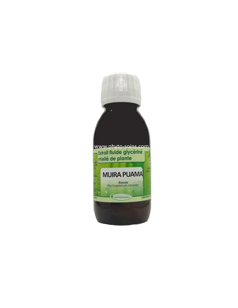 Flacon de 125ml d'extrait fluide glycériné de Muira Puama Phyto-Soins
